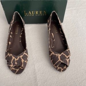 Ralph Lauren Monika DKB/Ngira Giraffe print linen flats